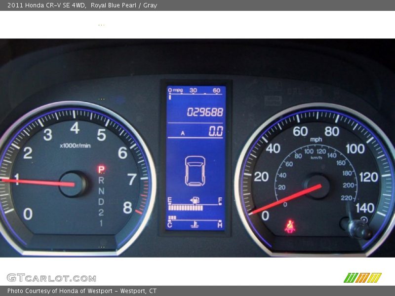 Royal Blue Pearl / Gray 2011 Honda CR-V SE 4WD
