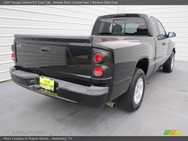 Brilliant Black Crystal Pearl / Medium Slate Gray 2007 Dodge Dakota SLT Club Cab