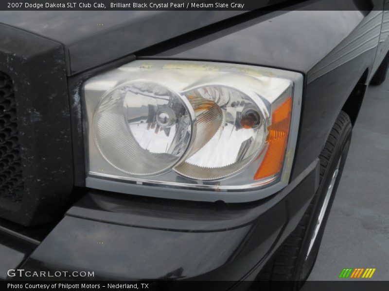 Brilliant Black Crystal Pearl / Medium Slate Gray 2007 Dodge Dakota SLT Club Cab
