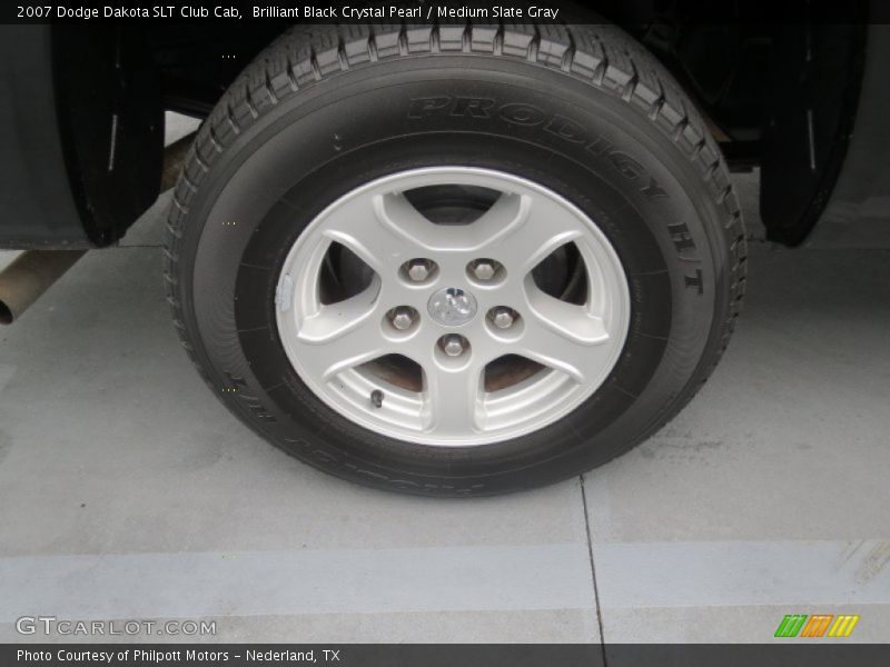 Brilliant Black Crystal Pearl / Medium Slate Gray 2007 Dodge Dakota SLT Club Cab