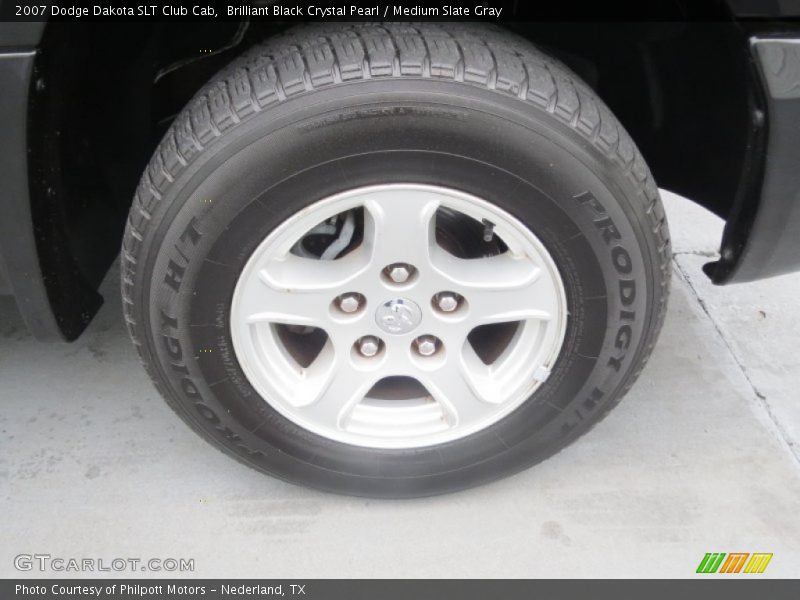 Brilliant Black Crystal Pearl / Medium Slate Gray 2007 Dodge Dakota SLT Club Cab