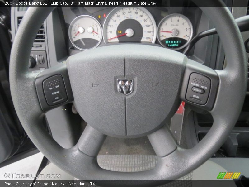 Brilliant Black Crystal Pearl / Medium Slate Gray 2007 Dodge Dakota SLT Club Cab