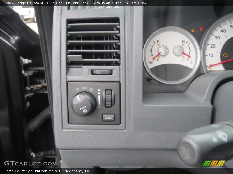 Brilliant Black Crystal Pearl / Medium Slate Gray 2007 Dodge Dakota SLT Club Cab