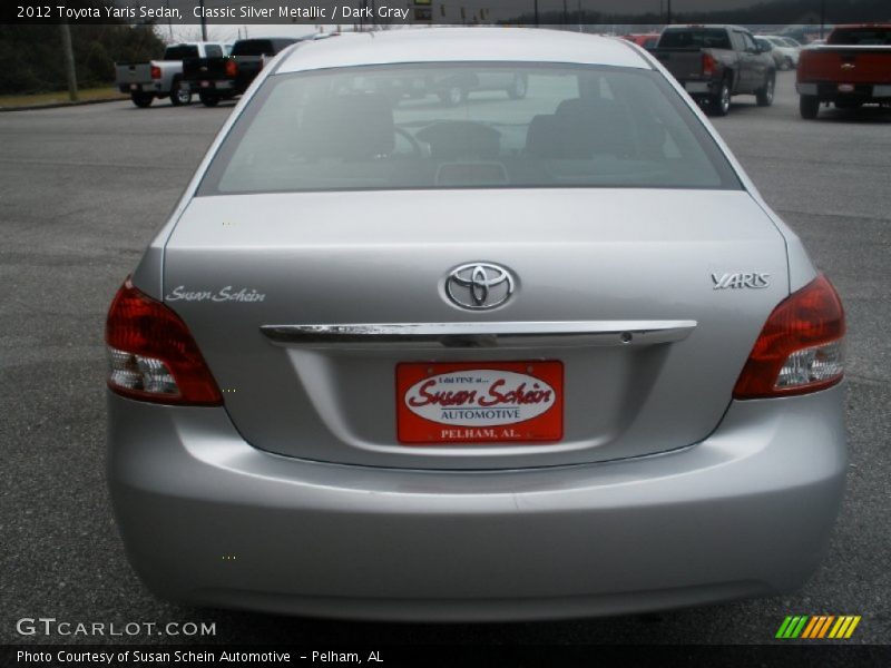 Classic Silver Metallic / Dark Gray 2012 Toyota Yaris Sedan