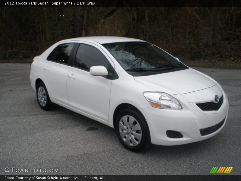 Super White / Dark Gray 2012 Toyota Yaris Sedan
