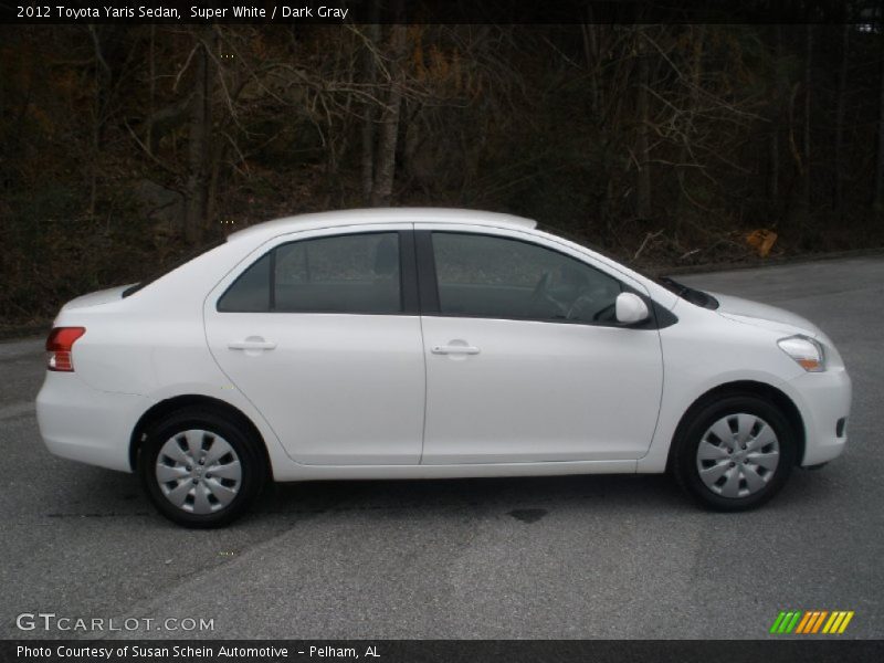 Super White / Dark Gray 2012 Toyota Yaris Sedan