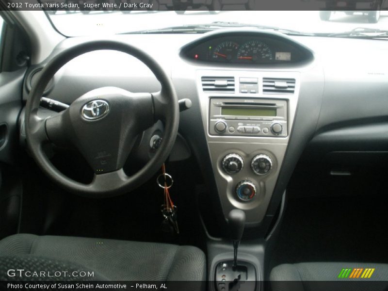 Super White / Dark Gray 2012 Toyota Yaris Sedan