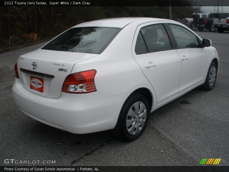 Super White / Dark Gray 2012 Toyota Yaris Sedan