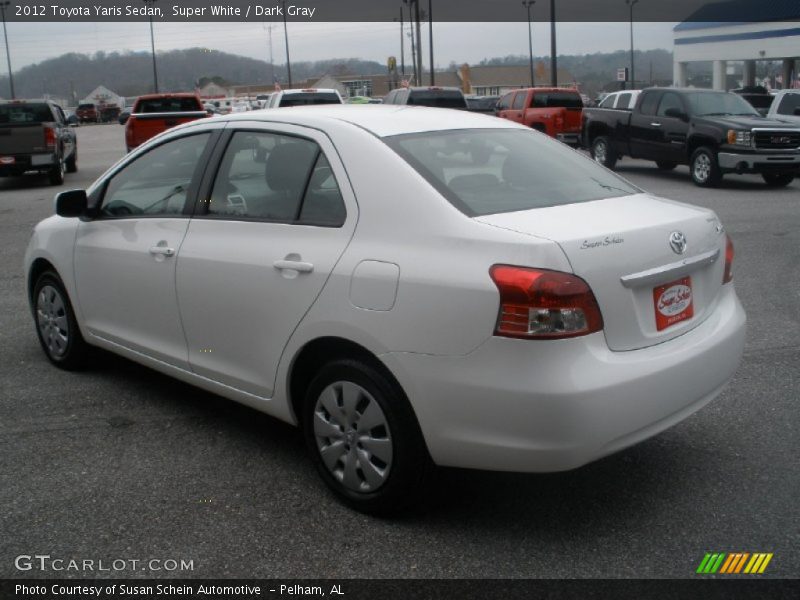 Super White / Dark Gray 2012 Toyota Yaris Sedan