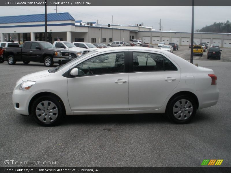 Super White / Dark Gray 2012 Toyota Yaris Sedan