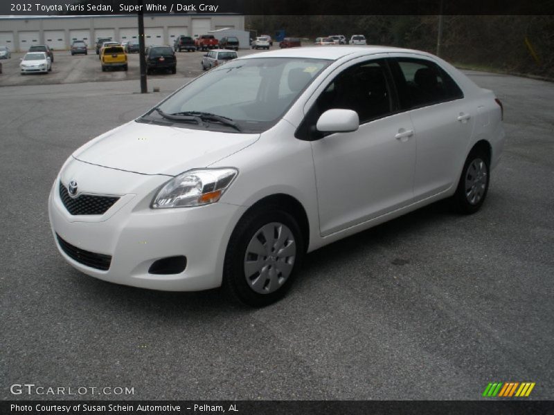 Super White / Dark Gray 2012 Toyota Yaris Sedan