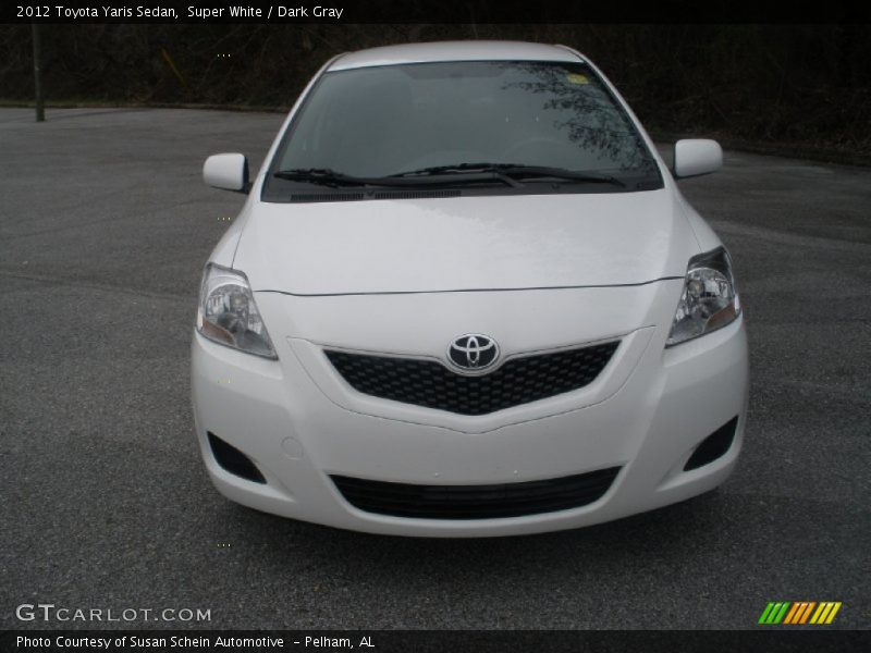 Super White / Dark Gray 2012 Toyota Yaris Sedan