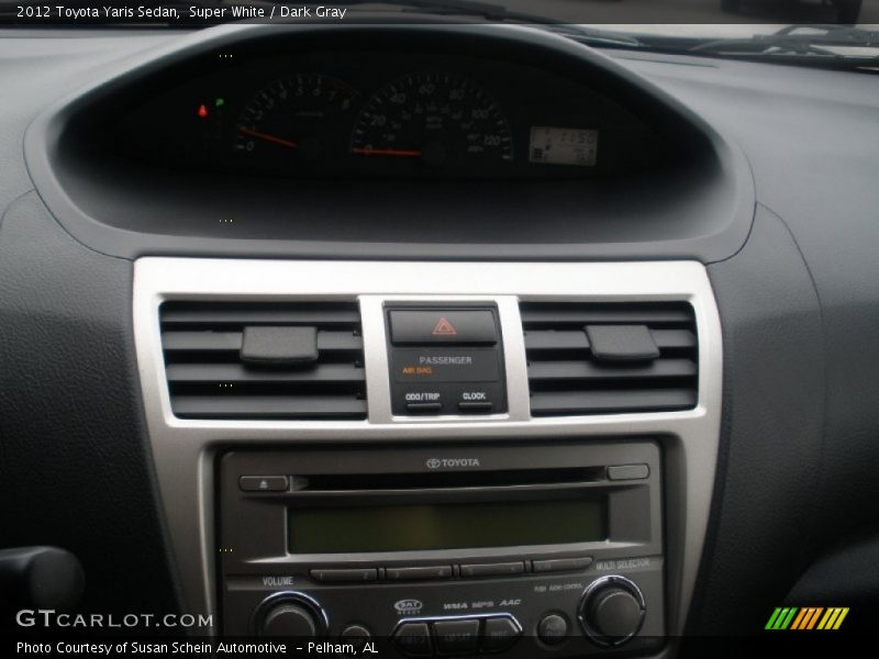 Super White / Dark Gray 2012 Toyota Yaris Sedan