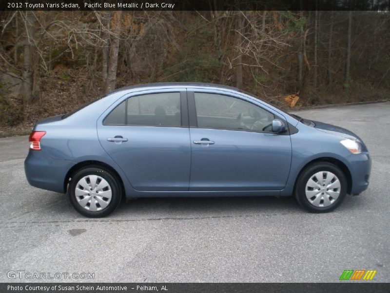 Pacific Blue Metallic / Dark Gray 2012 Toyota Yaris Sedan