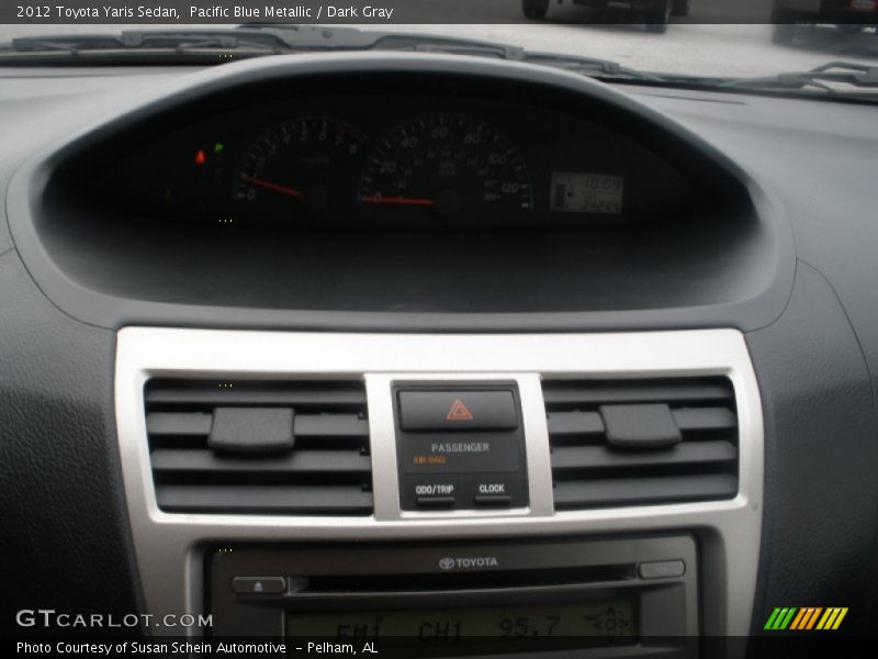 Pacific Blue Metallic / Dark Gray 2012 Toyota Yaris Sedan