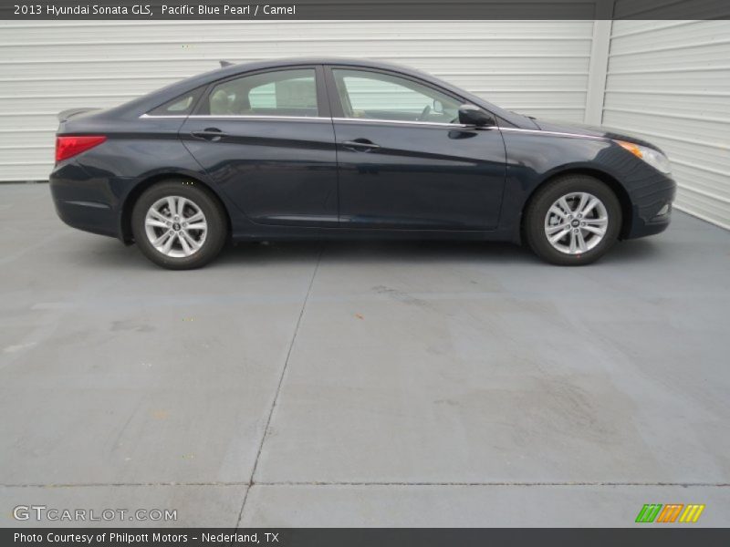 Pacific Blue Pearl / Camel 2013 Hyundai Sonata GLS