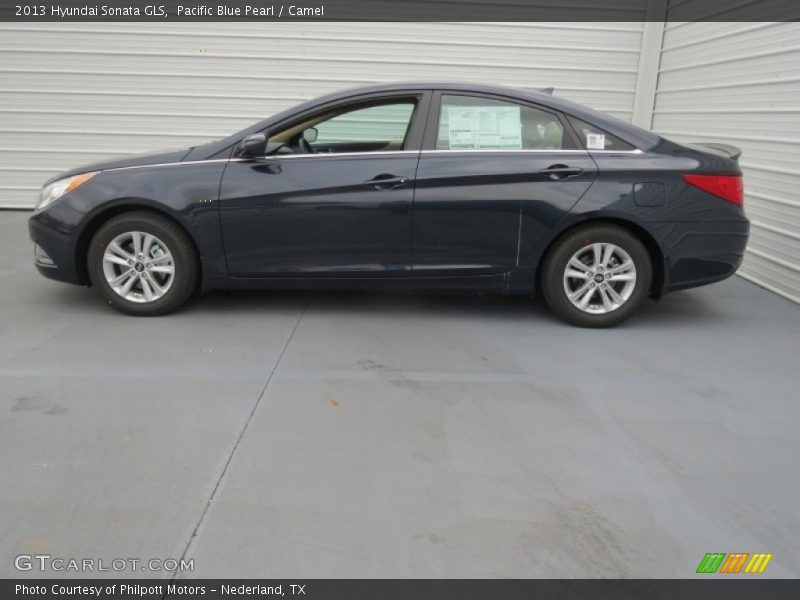Pacific Blue Pearl / Camel 2013 Hyundai Sonata GLS