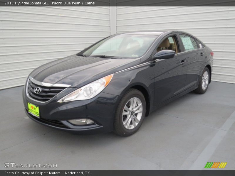 Pacific Blue Pearl / Camel 2013 Hyundai Sonata GLS