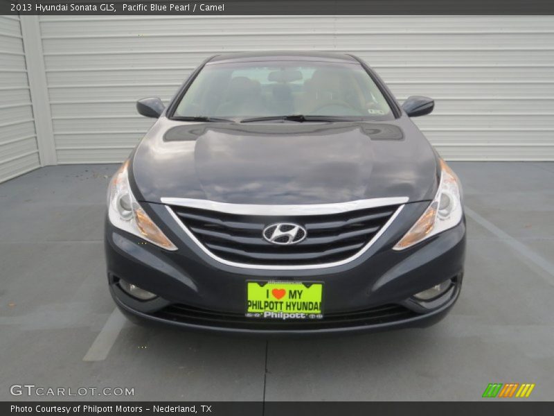 Pacific Blue Pearl / Camel 2013 Hyundai Sonata GLS