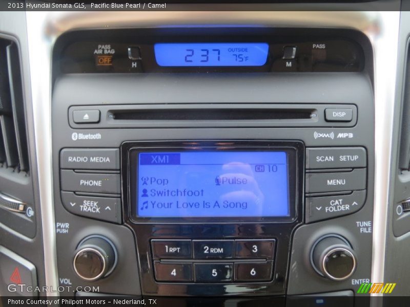 Pacific Blue Pearl / Camel 2013 Hyundai Sonata GLS