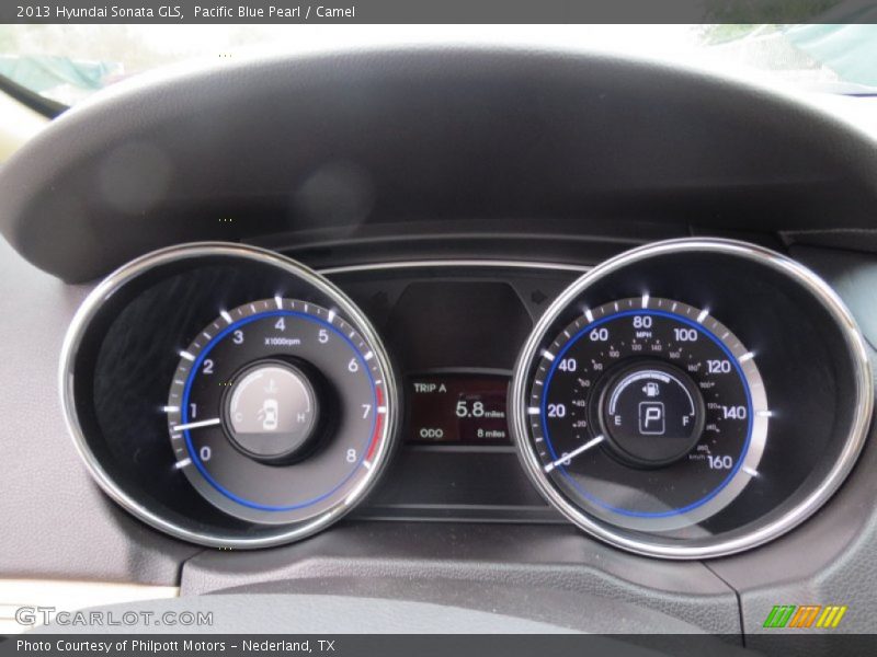Pacific Blue Pearl / Camel 2013 Hyundai Sonata GLS