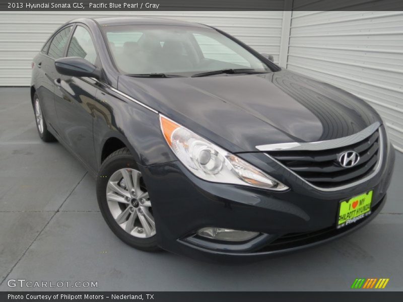 Pacific Blue Pearl / Gray 2013 Hyundai Sonata GLS