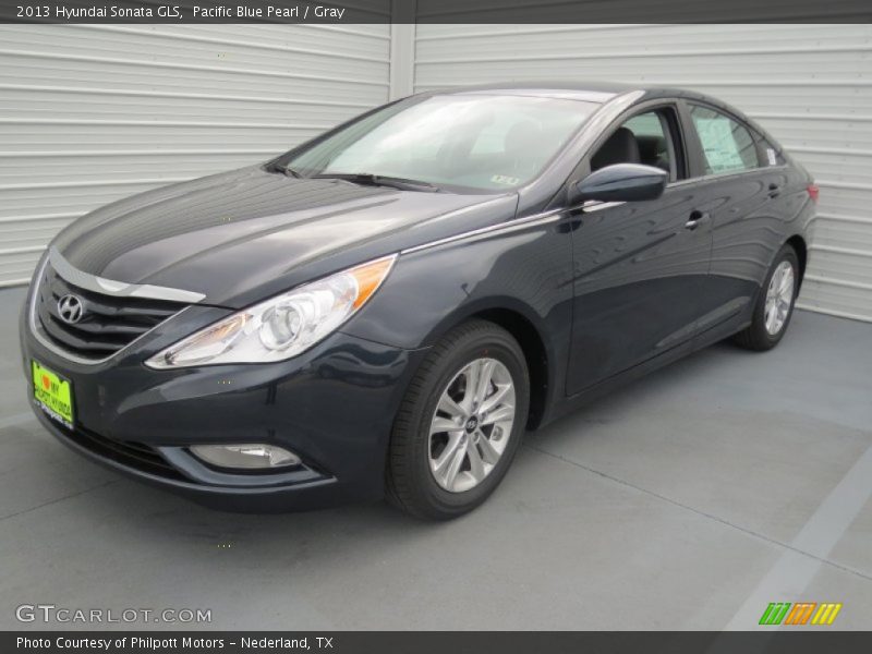 Pacific Blue Pearl / Gray 2013 Hyundai Sonata GLS