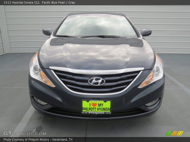 Pacific Blue Pearl / Gray 2013 Hyundai Sonata GLS