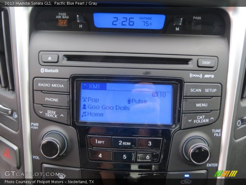 Pacific Blue Pearl / Gray 2013 Hyundai Sonata GLS