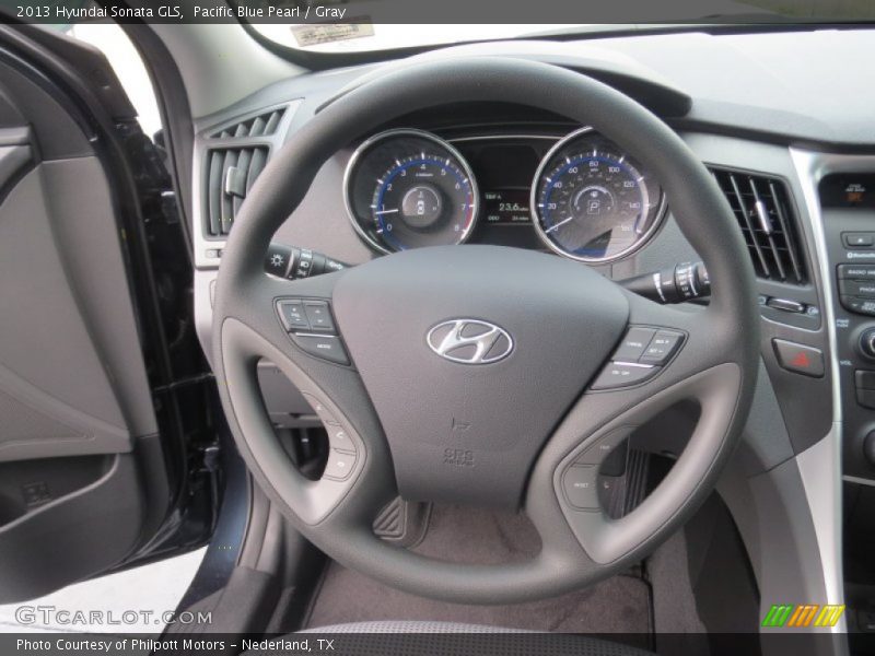 Pacific Blue Pearl / Gray 2013 Hyundai Sonata GLS