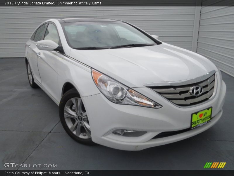 Shimmering White / Camel 2013 Hyundai Sonata Limited