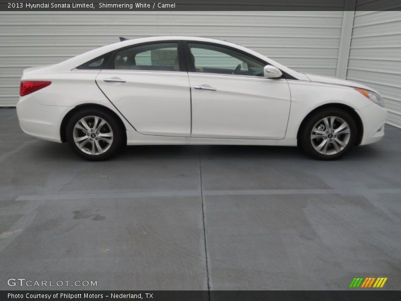 Shimmering White / Camel 2013 Hyundai Sonata Limited