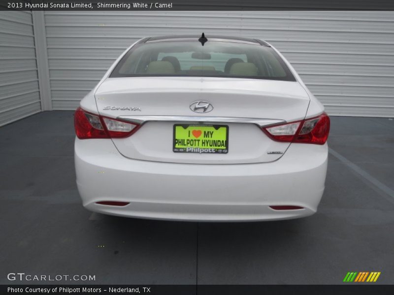 Shimmering White / Camel 2013 Hyundai Sonata Limited