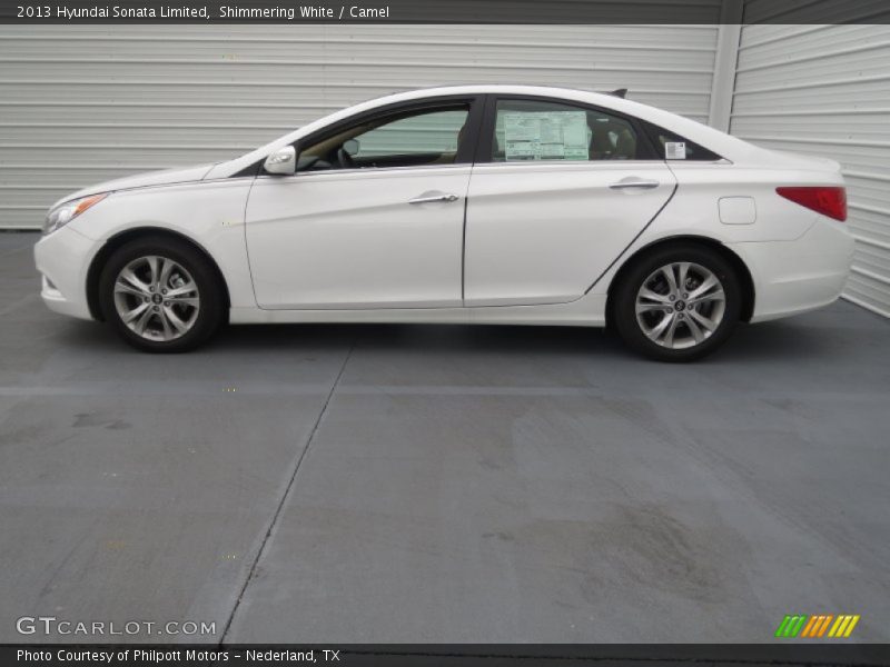 Shimmering White / Camel 2013 Hyundai Sonata Limited