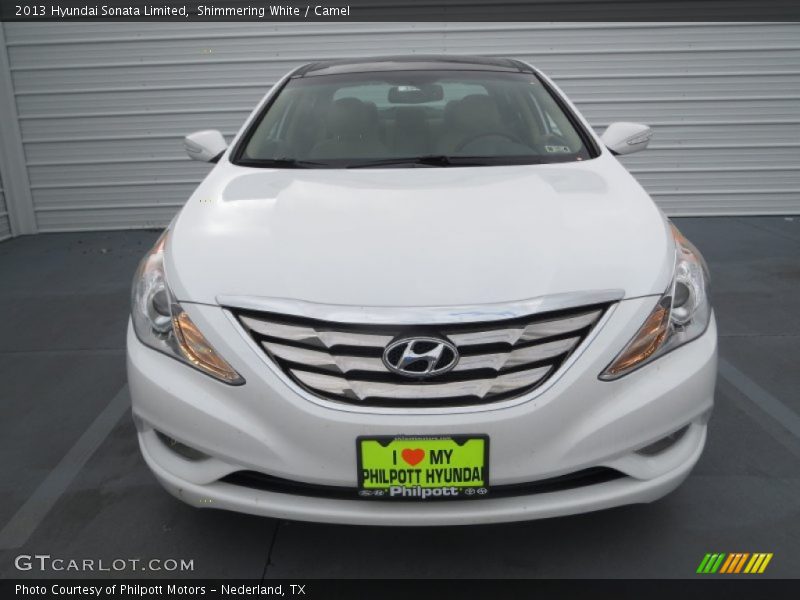 Shimmering White / Camel 2013 Hyundai Sonata Limited