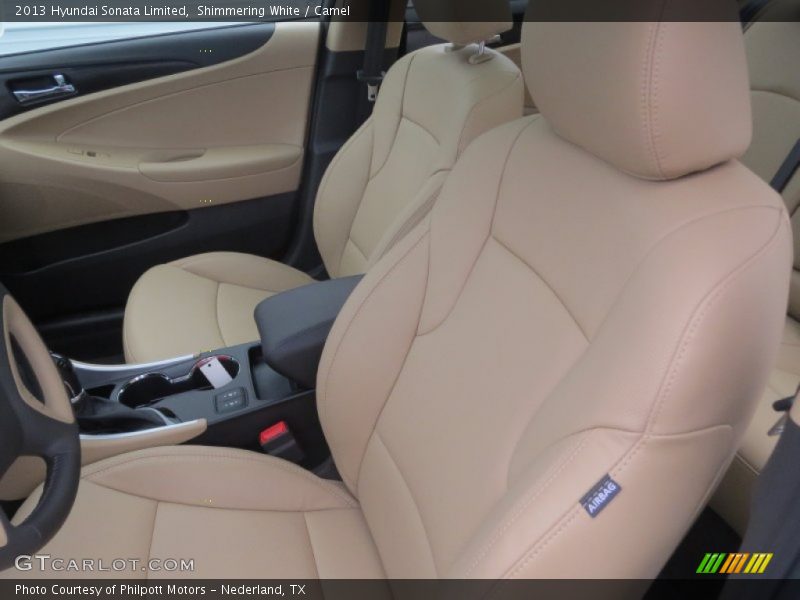 Shimmering White / Camel 2013 Hyundai Sonata Limited