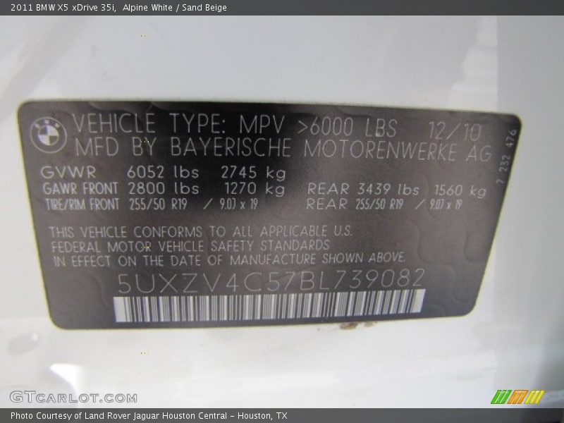 Alpine White / Sand Beige 2011 BMW X5 xDrive 35i
