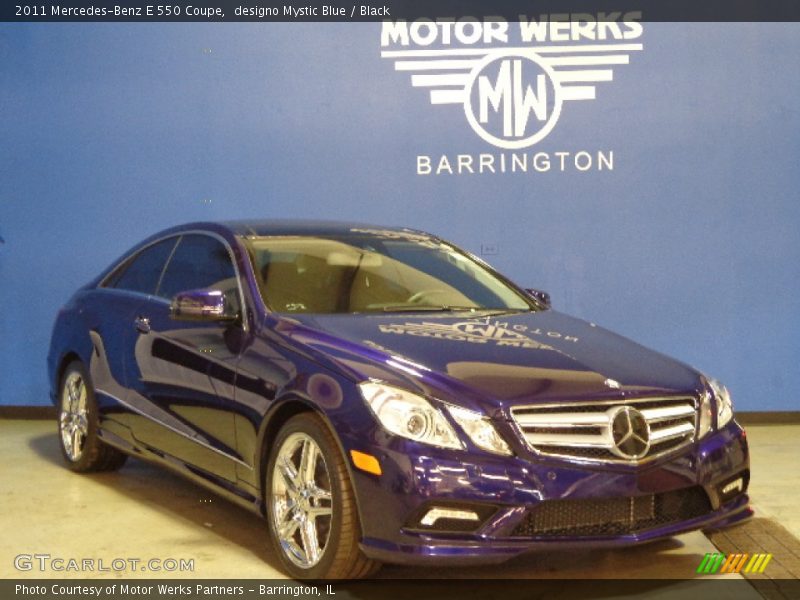 designo Mystic Blue / Black 2011 Mercedes-Benz E 550 Coupe