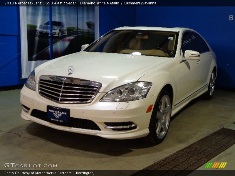 Diamond White Metallic / Cashmere/Savanna 2010 Mercedes-Benz S 550 4Matic Sedan