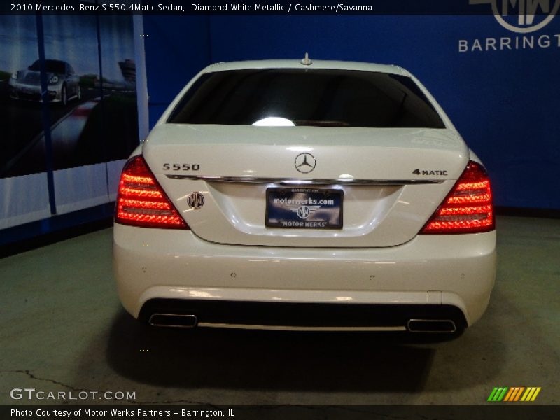 Diamond White Metallic / Cashmere/Savanna 2010 Mercedes-Benz S 550 4Matic Sedan