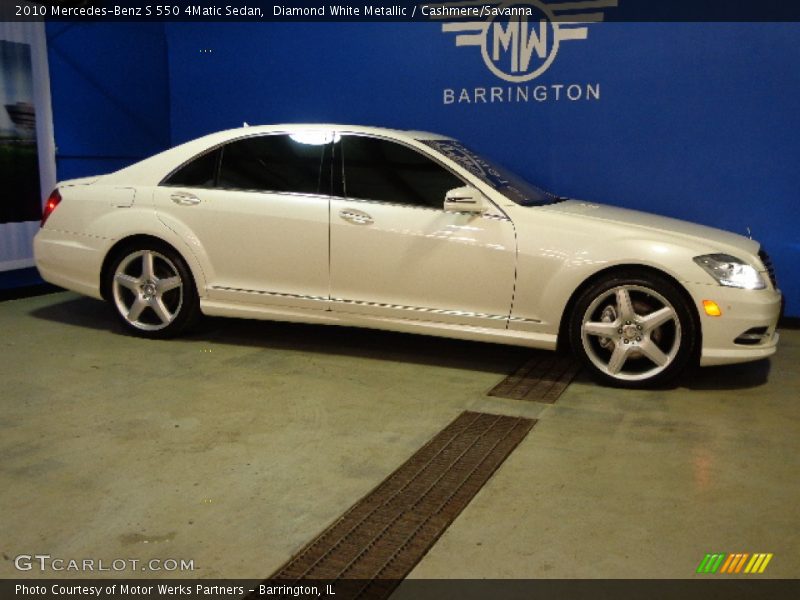 Diamond White Metallic / Cashmere/Savanna 2010 Mercedes-Benz S 550 4Matic Sedan