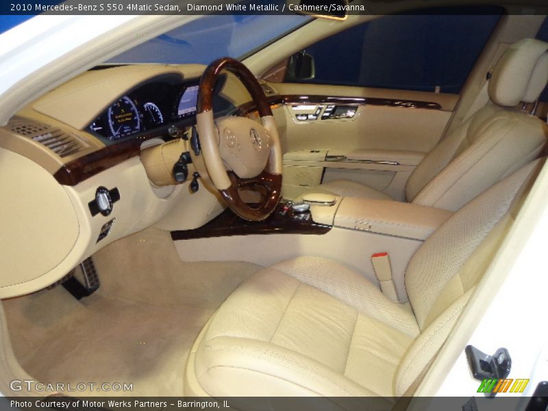 Diamond White Metallic / Cashmere/Savanna 2010 Mercedes-Benz S 550 4Matic Sedan