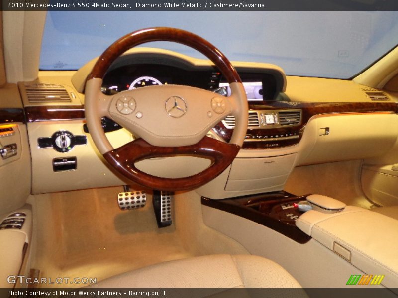 Diamond White Metallic / Cashmere/Savanna 2010 Mercedes-Benz S 550 4Matic Sedan