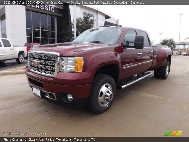 Sonoma Red Metallic / Cocoa/Light Cashmere 2013 GMC Sierra 3500HD Denali Crew Cab 4x4 Dually