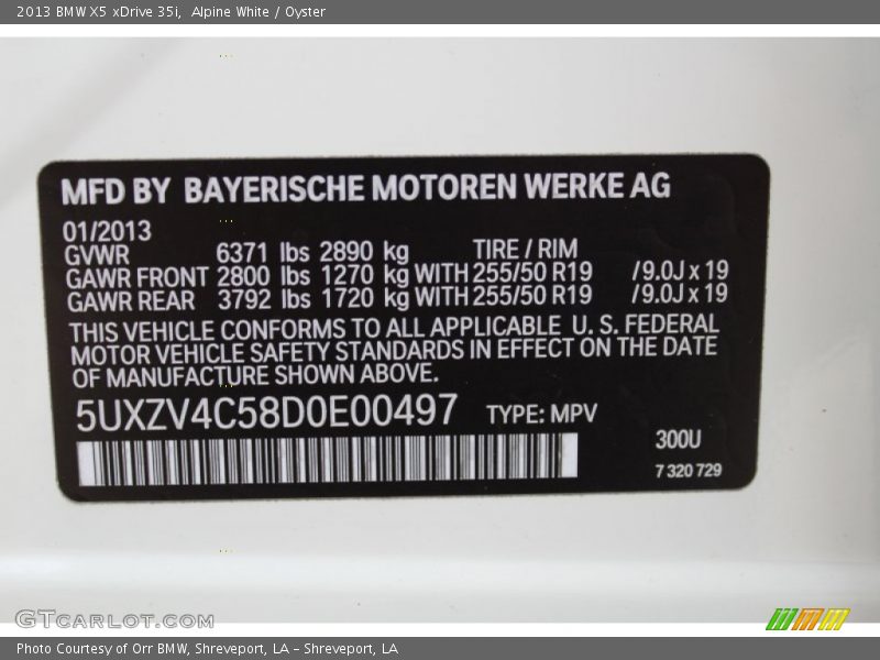 Alpine White / Oyster 2013 BMW X5 xDrive 35i