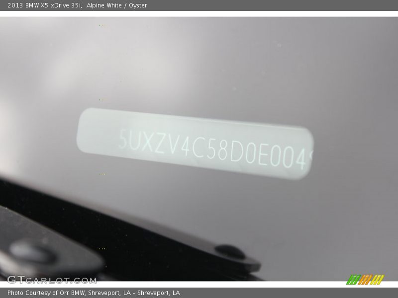 Alpine White / Oyster 2013 BMW X5 xDrive 35i
