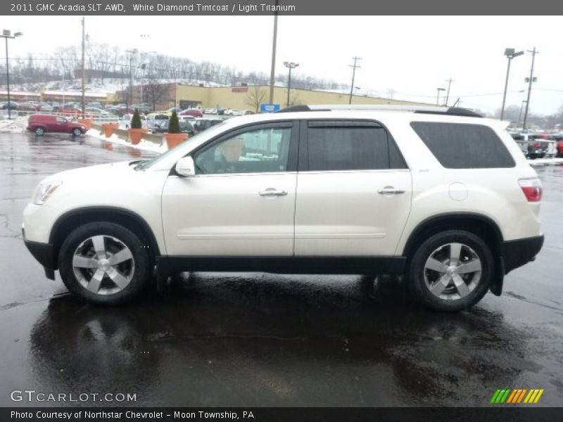 White Diamond Tintcoat / Light Titanium 2011 GMC Acadia SLT AWD
