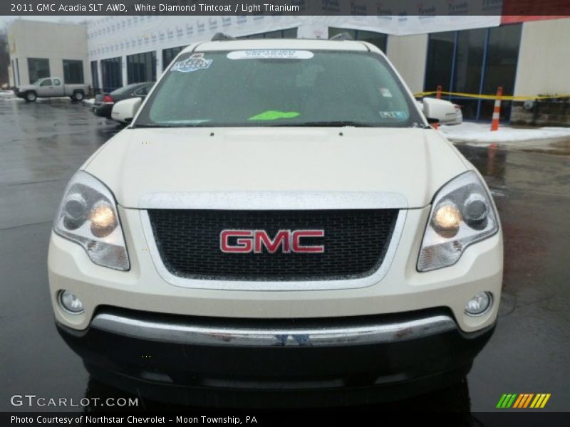 White Diamond Tintcoat / Light Titanium 2011 GMC Acadia SLT AWD