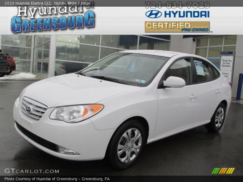 Nordic White / Beige 2010 Hyundai Elantra GLS