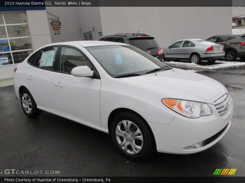 Nordic White / Beige 2010 Hyundai Elantra GLS